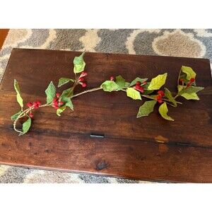4 Feet Felt Berry Holly Garland Christmas Holiday Decor Decoration Set of 5